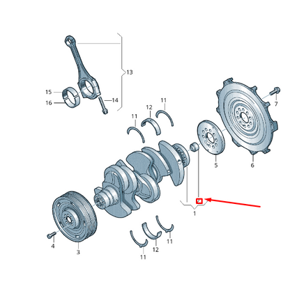 new vw touareg 7p mk2 crankshaft needle bearing 03h105313 original