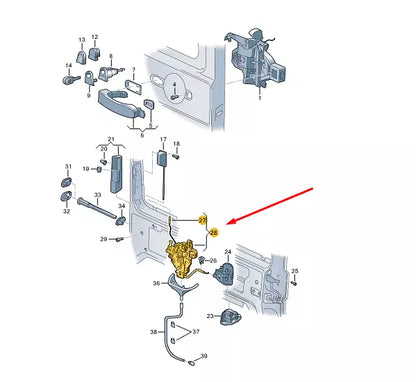 NEW VW TRANSPORTER T5 SLIDING DOOR RIGHT REMOTE CONTROL LOCK 7E0843654BS