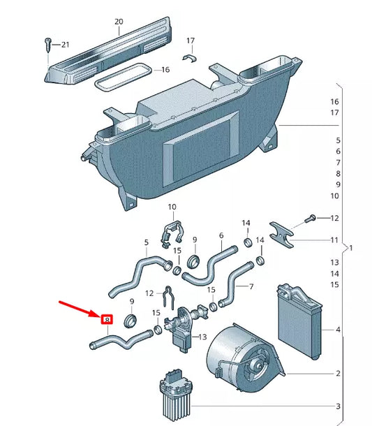 NEW VW CRAFTER 2F MK1 HEAT EXCHANGER FEED COOLANT PIPE 2E0819911C