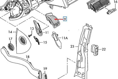 NEW AUDI Q7 4L FRONT LEFT DASHBOARD AIR VENT DUCT 4L0820901T3Q7 ORIGINAL