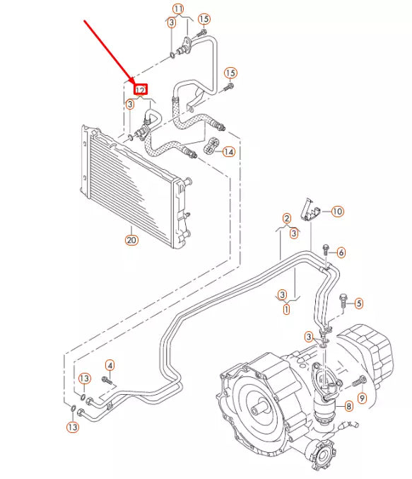 NEW AUDI A4 B8 GEARBOX OIL PRESSURE LINE 8K0317825AC