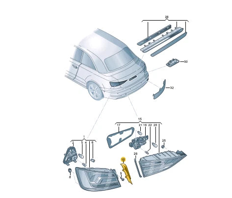 NEW AUDI A3 CABRIO 8V REAR RIGHT TAILLIGHT TRIM 8V7945254A ORIGINAL