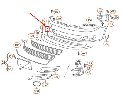 NEW VOLKSWAGEN GOLF MK6 FRONT BUMPER SPOILER RETAINER 5K08059159B9