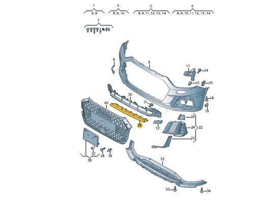 NEW AUDI A1 SPORTBACK GB FRONT BUMPER CENTER SPOILER 82A8077191RR