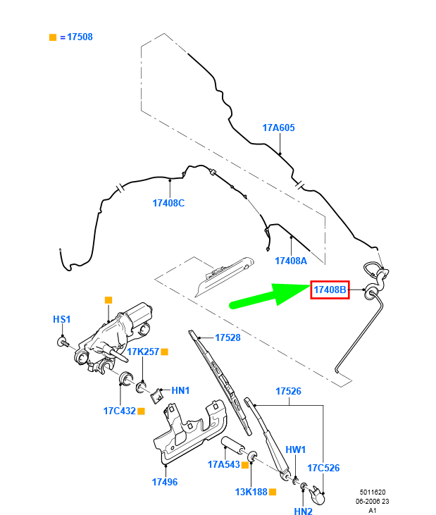 new ford galaxy mk2 windshield washer hose 1787108 am21-17a423-aa original
