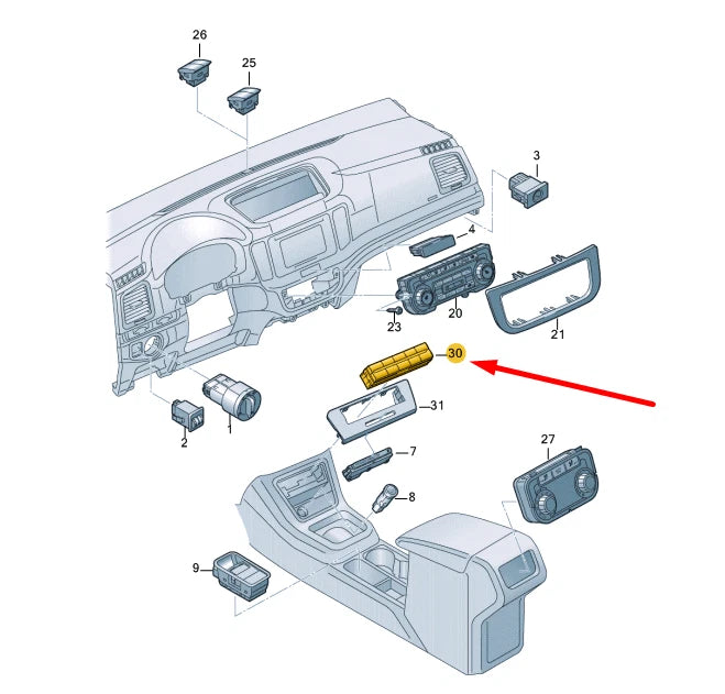 NEW VW SHARAN 7N CONTROL PANEL WITH PUSHBUTTON LHD 7N1927137LXSH