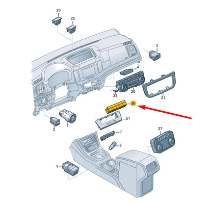 NEW VW SHARAN 7N CONTROL PANEL WITH PUSHBUTTON LHD 7N1927137LXSH