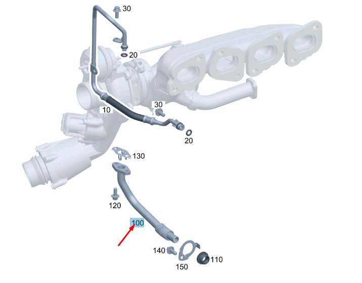 NEW MERCEDES-BENZ C W204 OIL RETURN LINE A2740900377 ORIGINAL