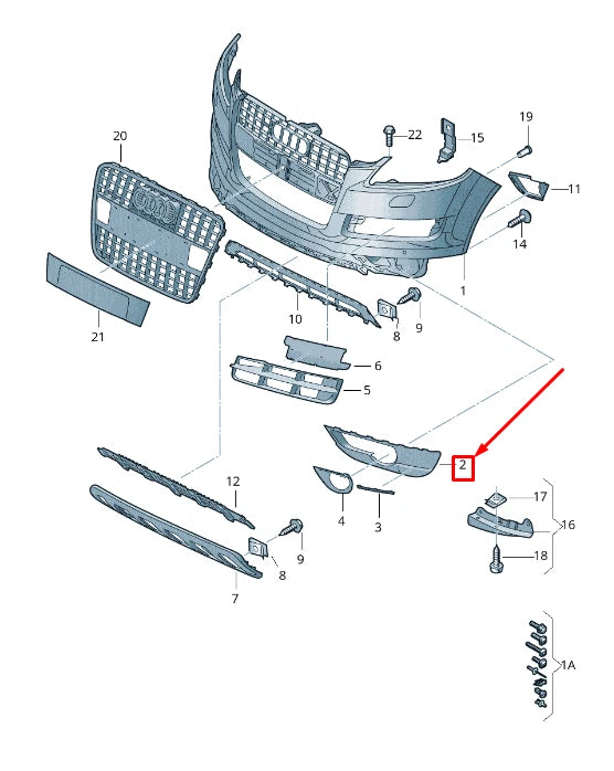 NEW AUDI Q7 4L FRONT LEFT BUMPER FOG LIGHT TRIM COVER 4L0807061D1RR ORIGINAL