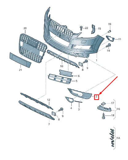 NEW AUDI Q7 4L FRONT LEFT BUMPER FOG LIGHT TRIM COVER 4L0807061D1RR ORIGINAL