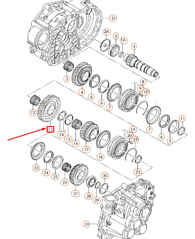 NEW AUDI A3 8P 1.GEAR CHANGE GEAR 02M311251K ORIGINAL