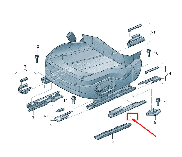 NEW AUDI A8 4H FRONT RIGHT OUTER SEAT GUIDE RAIL COVER 4H0881458ADS5