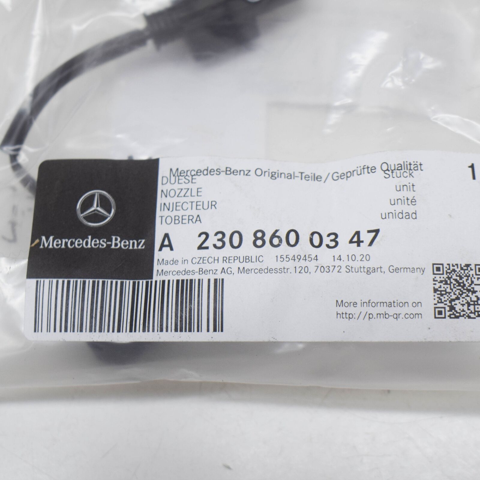 NEW MERCEDES-BENZ SL R230 WASHER JET NOZZLE A2308600347 ORIGINAL