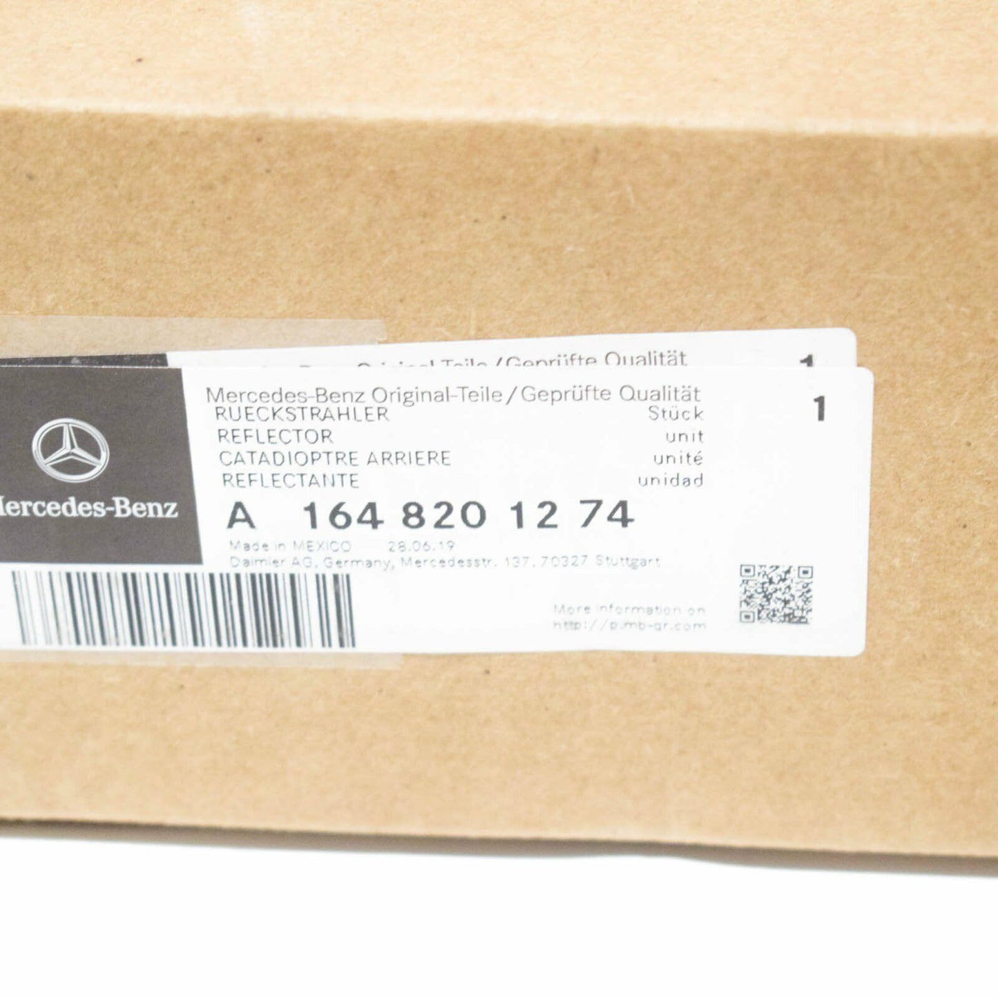NEW MB GL-CLASS X164 REAR BUMPER RIGHT REFLECTOR A1648201274 2010 ORIGINAL