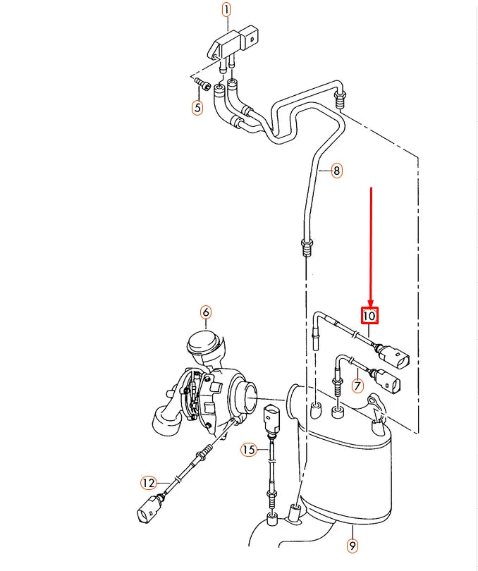 NEW VOLKSWAGEN BEETLE A5 EXHAUST GAS TEMPERATURE SENSOR 03L906088J ORIGINAL