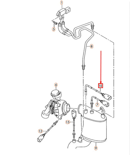 NEW VOLKSWAGEN BEETLE A5 EXHAUST GAS TEMPERATURE SENSOR 03L906088J ORIGINAL