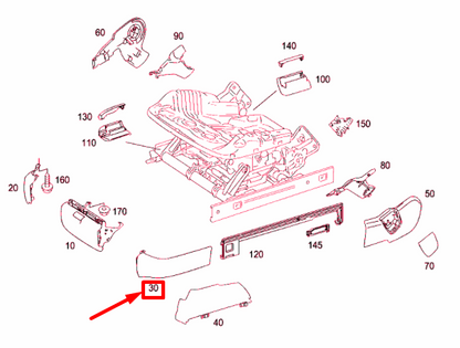 NEW MB S W221 FRONT SEAT OUTSIDE LEFT MOULDING A22191015549051 ORIGINAL
