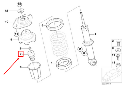 new mini cabrio r52 rear auxiliary shock absorber 6763137 33506763137 original