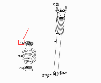 new mercedes-benz a w177 top rear spring retainer insert a2433250100 original