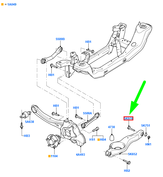 new ford c-max mk1 rear suspension arm bolt 1456980 3m51-5k978-ae original