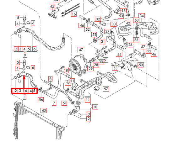 NEW AUDI Q7 4L ENGINE COOLANT RADIATOR LOWER PIPE HOSE 7L0122051D ORIGINAL