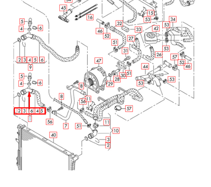 NEW AUDI Q7 4L ENGINE COOLANT RADIATOR LOWER PIPE HOSE 7L0122051D ORIGINAL