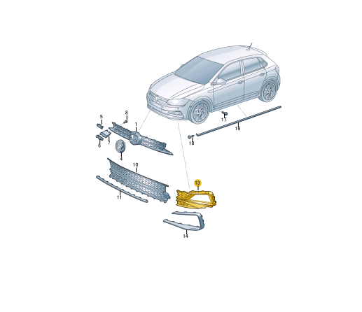 NEW VOLKSWAGEN POLO AW FRONT LEFT AIR VENT GRILLE 2G0853665E9B9 ORIGINAL