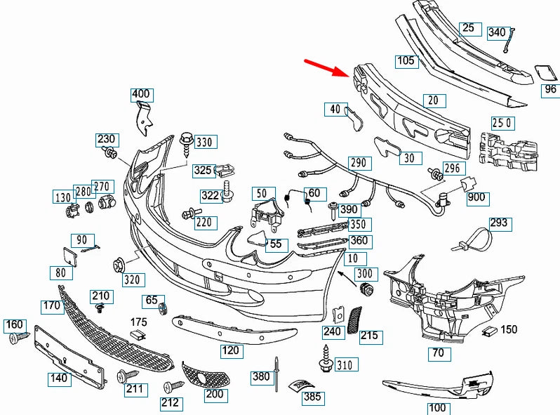 NEW MERCEDES-BENZ SL R230 FRONT BUMPER REINFORCEMENT FOAM A2308850637 ORIGINAL