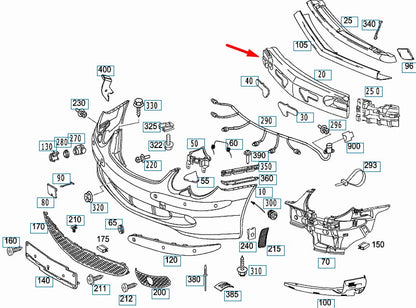 NEW MERCEDES-BENZ SL R230 FRONT BUMPER REINFORCEMENT FOAM A2308850637 ORIGINAL