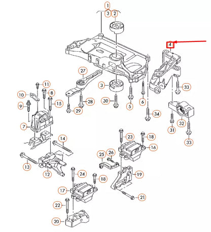NEW AUDI A3 8P ENGINE MOUNTING SUBFRAME RIGHT CONSOLE 1K0199296J ORIGINAL