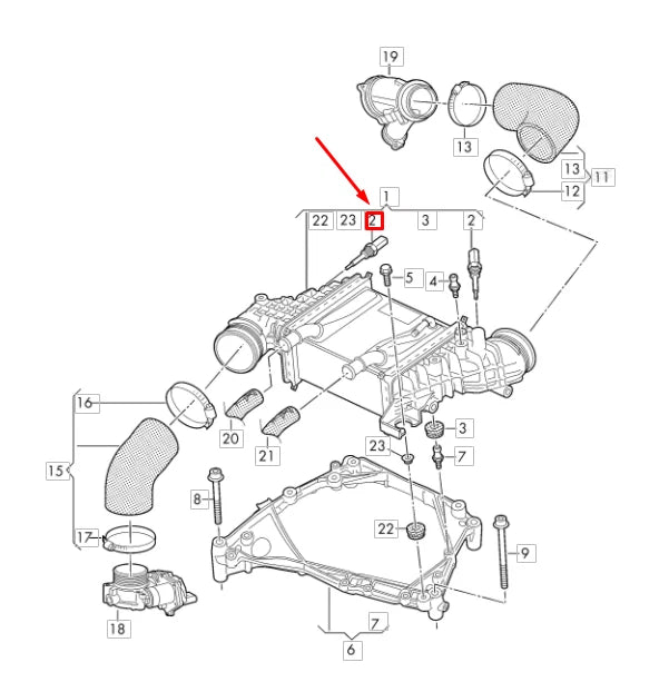 NEW VW TRANSPORTER T6 CHARGE AIR TEMPERATURE SENSOR 03N906081D ORIGINAL