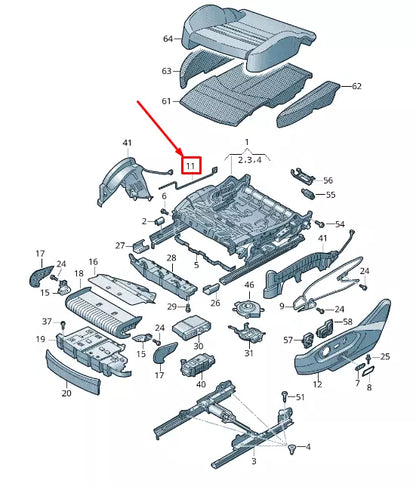 NEW VW TOUAREG CR FRONT SEAT UPHOLSTERY WIRE 760881481