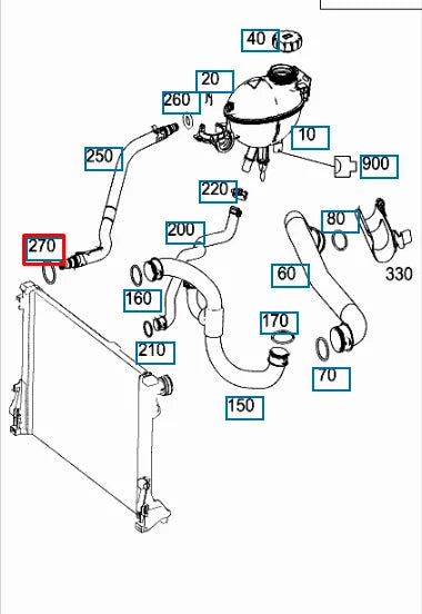 NEW MERCEDES BENZ E W212 VENT LINE HOSE A2125010525 ORIGINAL
