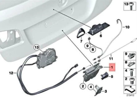 NEW BMW 3 F30 F30 LCI REAR TAILGATE TRUNK LOCK 51247191212 7191212 ORIGINAL
