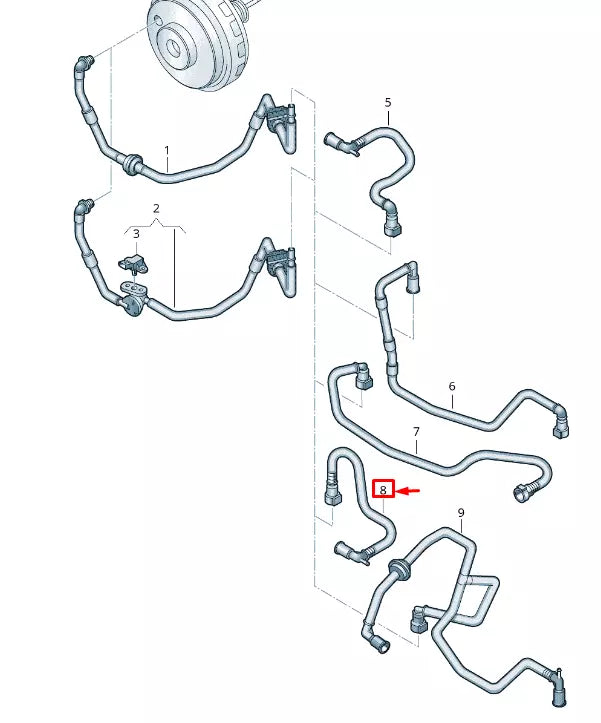 NEW VW TOUAREG 7P MK2 BRAKE SERVO VACUUM PIPE RHD 7P6611931H