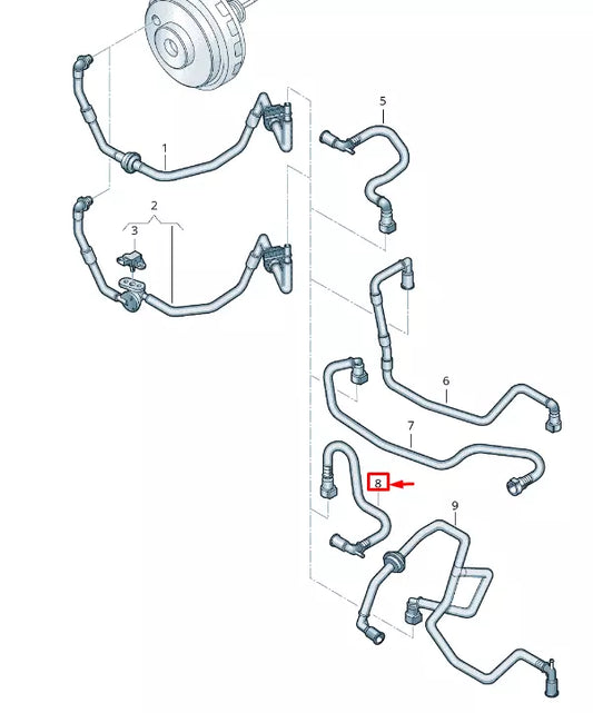 NEW VW TOUAREG 7P MK2 BRAKE SERVO VACUUM PIPE RHD 7P6611931H