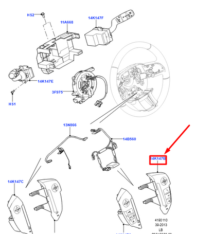 new land rover discovery iv l319 steering wheel buttons lr050907 original