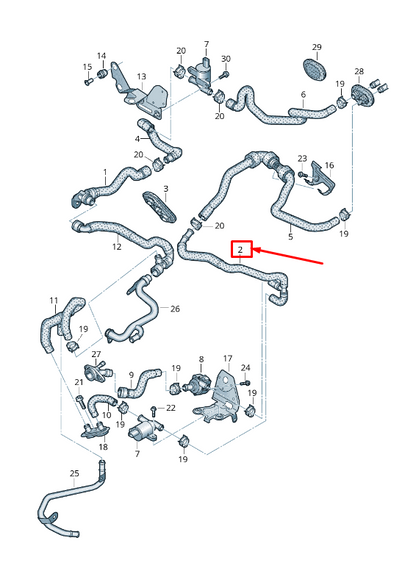 new audi a8 4h front engine coolant hose 4h0819378h original