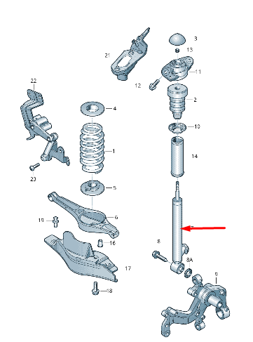new volkswagen golf mk6 5k rear left electric shock absorber 1k0513045f original