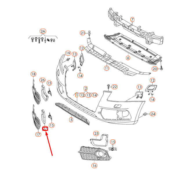 NEW AUDI Q5 8R FRONT BUMPER RIGHT COVER 8R0807246A ORIGINAL