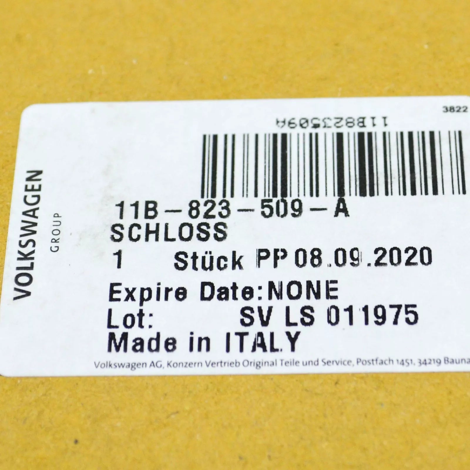 NEW VOLKSWAGEN ID.4 FRONT BONNET HOOD LOCK 11B823509A