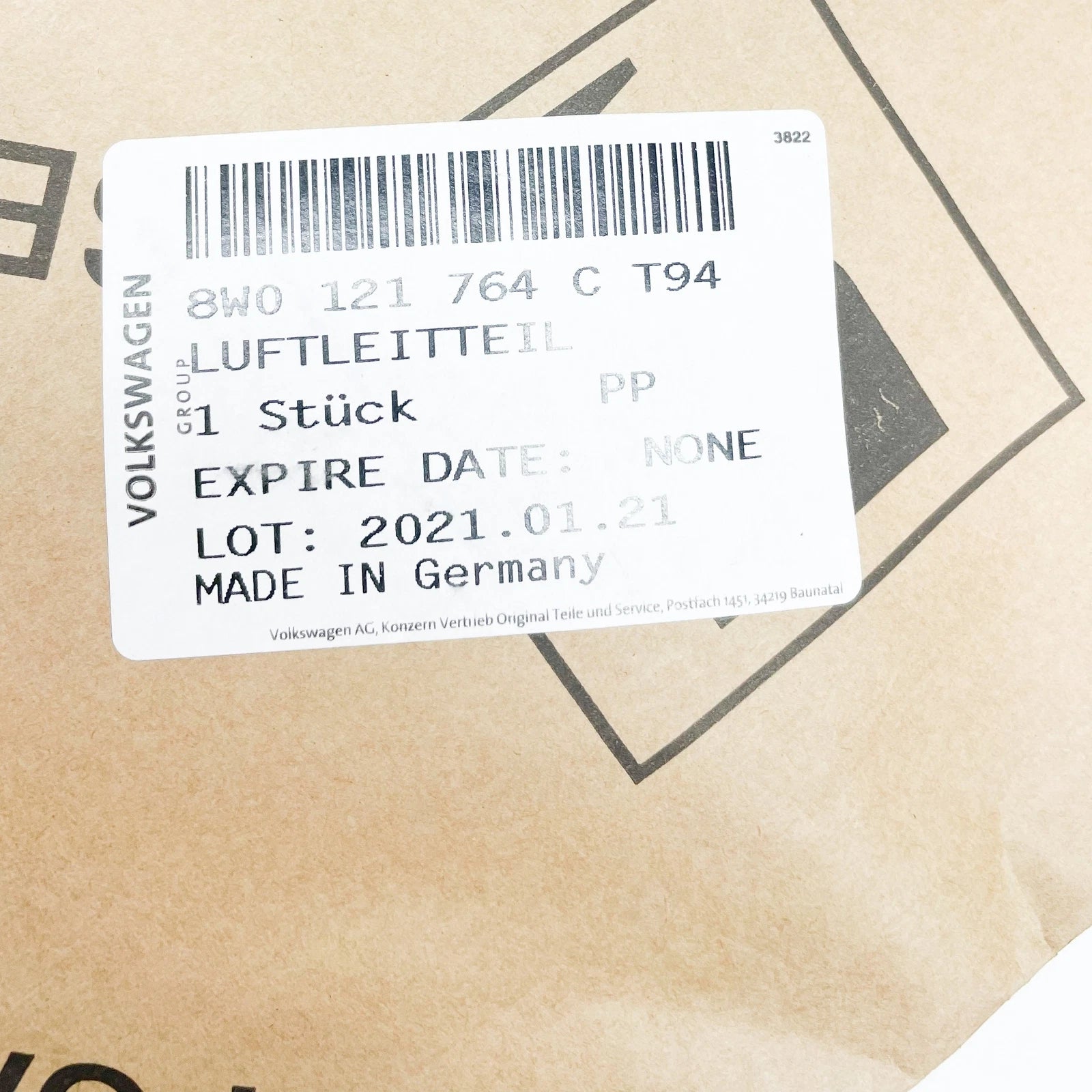 NEW AUDI RS4 B9 AVANT QUATTRO FRONT BUMPER RIGHT AIR GUIDE 8W0121764CT94