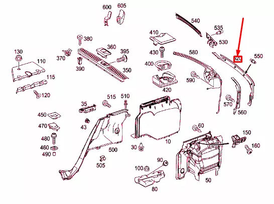 NEW MERCEDES-BENZ E T-MODEL S211 D-PILLAR LEFT COVER A2116930333 ORIGINAL