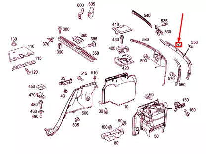 NEW MERCEDES-BENZ E T-MODEL S211 D-PILLAR LEFT COVER A2116930333 ORIGINAL