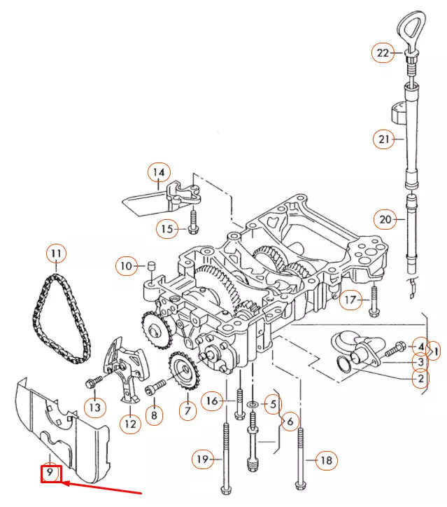 NEW AUDI A4 B7 OIL PUMP CHAIN COVER 06D103340 ORIGINAL
