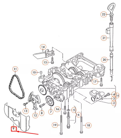 NEW AUDI A4 B7 OIL PUMP CHAIN COVER 06D103340 ORIGINAL