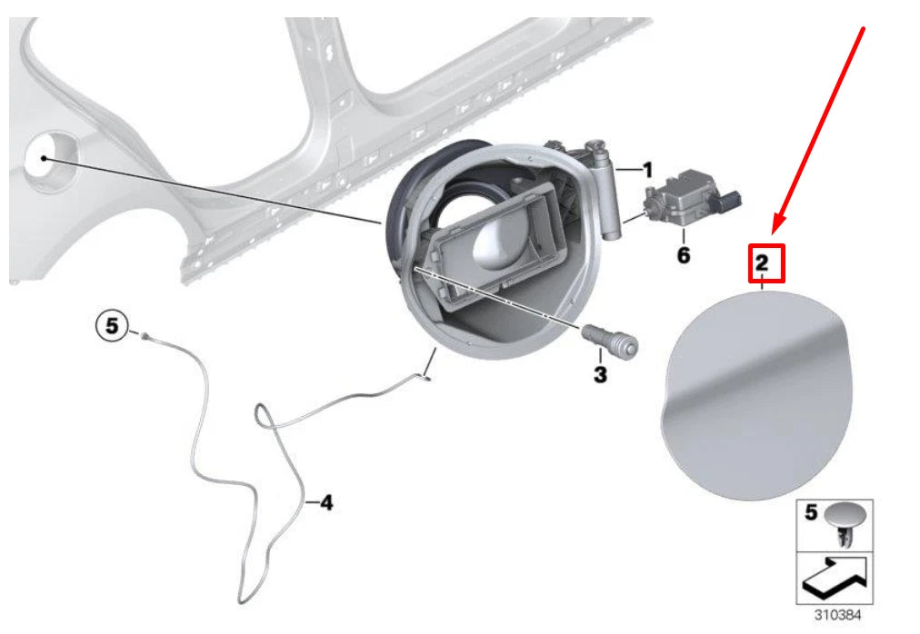 NEW BMW 2 COUPE F22, F87 FUEL TANK FLAP 51177286045 7286045 ORIGINAL