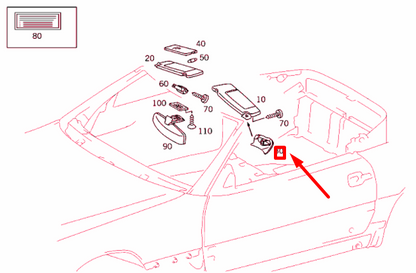NEW MERCEDES-BENZ SL R129 RIGHT SUN VISOR MOUNT CAP A12981106613111 ORIGINAL