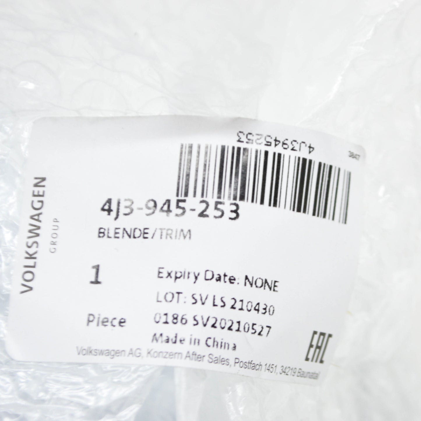 NEW AUDI E-TRON GT REAR LEFT TAILLIGHT TRIM 4J3945253 ORIGINAL