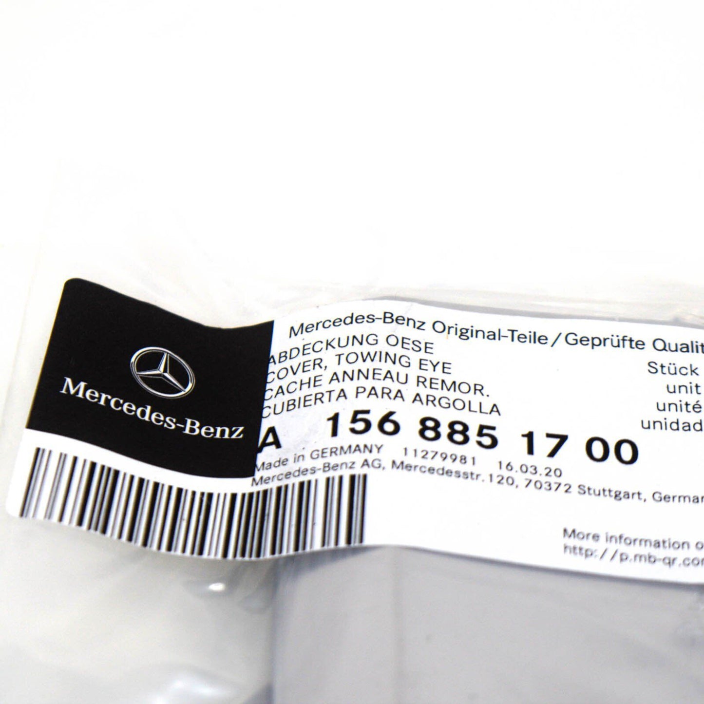 NEW MERCEDES-BENZ GLA X156 REAR BUMPER TOWING HOOK EYE COVER A1568851700